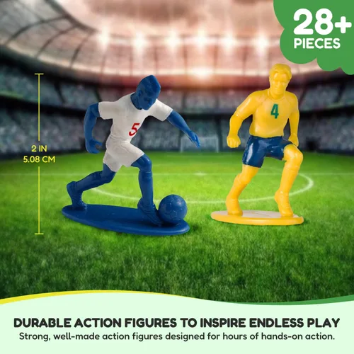 Miniatura 5 de Set de muñecos de fútbol Kasey Kids con 2 equipos completos y más para inspirar la imaginación con juego sin fin (para niños de 3 años o más)