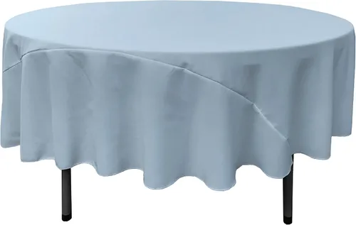 Miniatura 198 de LA Linen - Mantel redondo lavable de popelina de poliéster, resistente a manchas y arrugas, 51", mantel de tela para comedor, cocina, fiesta, Negro