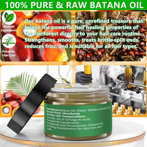 Miniatura 2 de Go Ho Aceite de batana crudo para el crecimiento del cabello, aceite de batana orgánico de 4.23 onzas de Honduras, aceite natural 100% puro sin