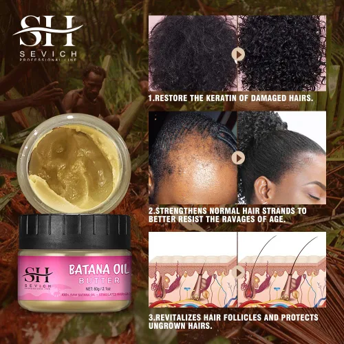 Miniatura 3 de SEVICH Mantequilla para el cabello con aceite de batana crudo 100% puro, de Honduras, para el crecimiento, reparar los tramos dañados, nutre