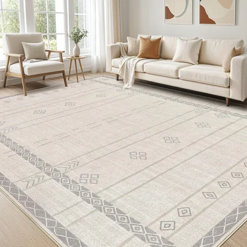 Miniatura 53 de Alfombra grande para sala de estar de 5 x 7: Alfombras marroquíes bohemias, suaves, lavables a máquina, para dormitorio, debajo de la mesa