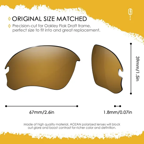 Miniatura 23 de ANSI Z87.1 Replacement Lenses For Oakley Flak Draft OO9364 Sunglass
