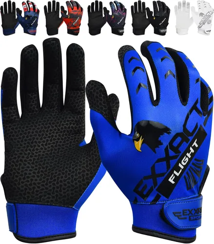 Exxact Sports Guantes de bateo de béisbol para jóvenes y adultos con palma de cuero texturizada, guantes de bateo de sóftbol para mujeres/hombres
