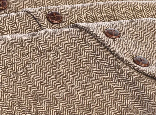 Miniatura 79 de Gioberti Chaleco de tweed formal de 6 botones para hombres
