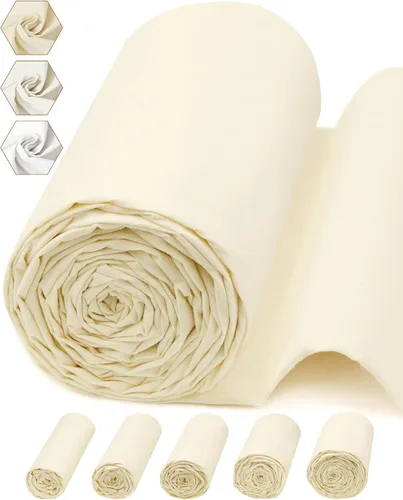 Miniatura 12 de FIVEIZERO The Yard - Tela de muselina 100 % algodón, 59 pulgadas x 1 yarda, tela calicó beige de peso medio para costura, acolchado, bordado