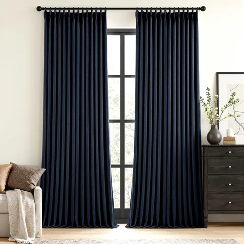 Miniatura 15 de MIULEE - Cortinas de lino beige con pliegues a presión 100% opacas para dormitorio, cortinas de ventana con memoria y bloqueo de luz para oscurecer