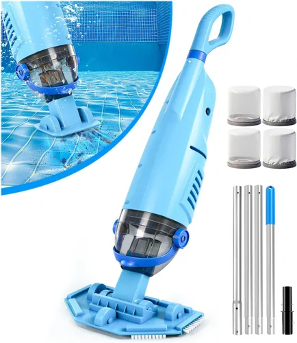 KimPump - Aspiradora inalámbrica de piscina con 4 bolsas de filtro, adecuada para filtración de impurezas ultrafina, aspiradora de mano de 20.5 GPM