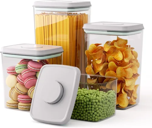 Miniatura 46 de Recipientes Herméticos Pop Apilables - Paquete de 2 Recipientes de Almacenamiento de Cereales con Tapas Herméticas, Recipientes Pop Up a Prueba