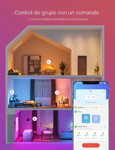 Miniatura 6 de Govee Bombillas inteligentes, bombilla que cambia de color, funciona con Alexa y Google Assistant, 16 millones de colores RGBWW, bombillas LED WiFi