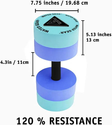 Miniatura 6 de Water Gear Campanas de resistencia - Fitness acuático y ejercicio de piscina - Entrenamiento intenso sin estrés adicional - Fácil en las Azul/Verde
