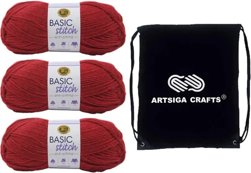 Miniatura 15 de Lion Brand Basic Stitch Hilo Acrílico Anti-Bolitas Ecru 202-098 (3 Madejas - Mismo Lote de Tinte) Worsted Mediano #4 Hilo Acrílico para Crochet