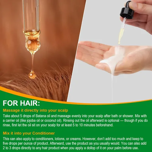 Miniatura 3 de Aceite de batana para el crecimiento y nutrición del cabello, masajeador de cuero cabelludo incluido, aceite puro y natural de Honduras
