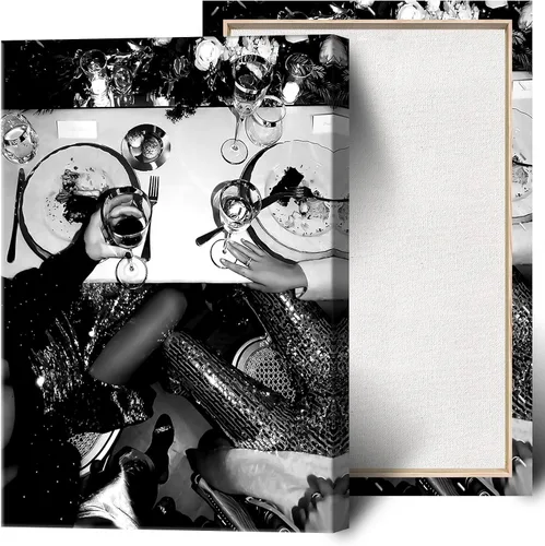 Miniatura 16 de Arte de pared vintage de periódico blanco y negro para niñas, comida de chica caliente, pasta italiana, pósteres divertidos para habitación de Negro