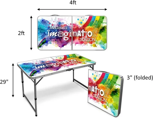Miniatura 2 de Infusion Mesa plegable prémium personalizada de 4 pies para artes y actividades