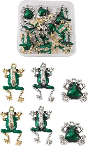 Miniatura 10 de Beadthoven - Colgantes esmaltados pequeños de metal dorado para bricolaje, collares, aretes, pulseras, suministros de fabricación de joyas, Metal
