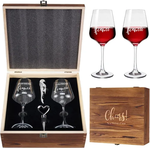 Miniatura 13 de AW BRIDAL Copas de vino Mr and Mrs Regalos de boda para parejas 2026, regalo de compromiso para parejas recién comprometidas, regalos de despedida
