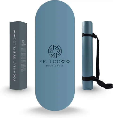 Miniatura 12 de FFLLOOWW BODY & SOUL Tapete de yoga antideslizante de alta calidad para entrenamiento en casa, gimnasio en casa, yoga y pilates, incluye correa