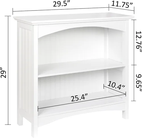 Miniatura 3 de eHemco Estantería de 2 niveles con 2 soportes arqueados, 29 pulgadas, gris