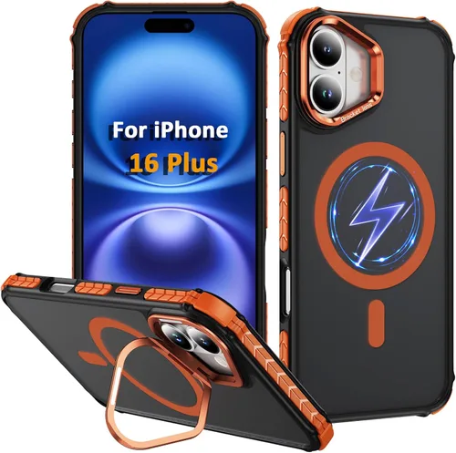 Miniatura 67 de i Phone 13 - Funda para iPhone 14, compatible con carga inalámbrica MagSafe, resistente, a prueba de golpes, soporte ajustable, color rojo mate