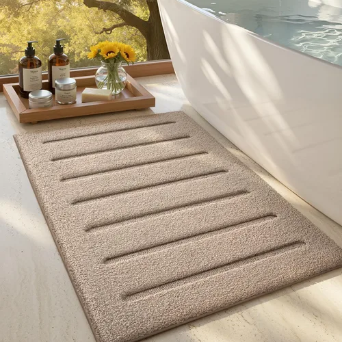 LUMI Tapetes de baño antideslizantes y agradables a la piel, tapetes de baño de calidad de hotel para baño, tapete de ducha lavable y esponjoso,