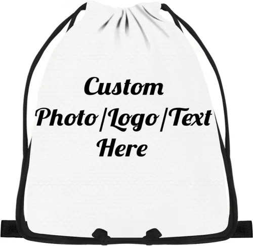 KIKILIN Bolsas de cordón personalizadas con logotipo, bolsas de cincha con cordón, mochila personalizada para gimnasio, camping, playa, deportes,