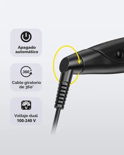 Miniatura 8 de VANESSA PRO Plancha plana para el cabello, plancha plana de titanio 100% puro para una pasada para lograr un aspecto elegante, se riza