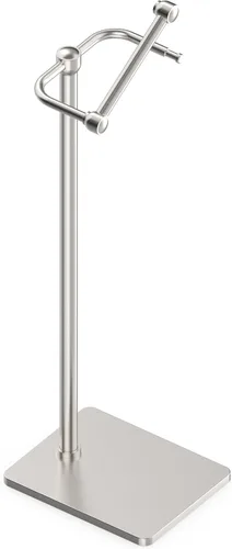 Miniatura 11 de Ruacq Soporte de papel higiénico dorado con doble poste pivotante cuadrado, soporte para rollo, soporte de papel higiénico dorado cepillado, acero
