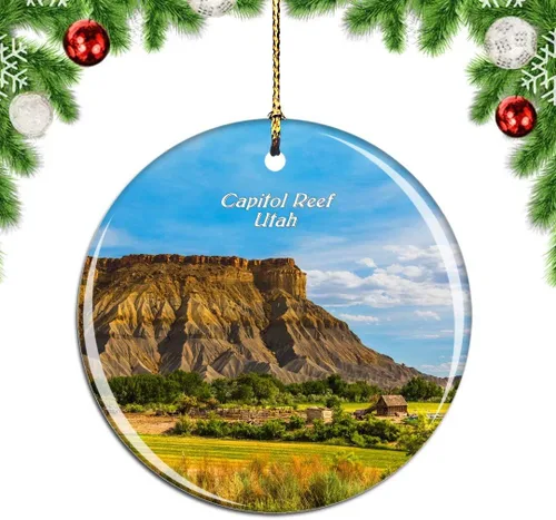 Capitol Reef National Park Utah USA - Adorno de árbol de Navidad para decoración de árbol de Navidad colgante, decoración de recuerdo de viaje por