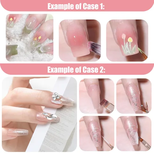 Miniatura 7 de KINGMAS 10 pinceles de arte de uñas, pincel de pintura para limpiar, pincel de dibujo, pincel para delineador de uñas y bolígrafo de punteado de uñas