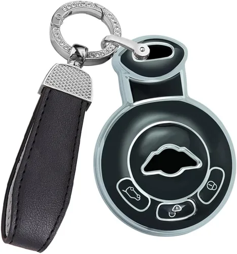 Miniatura 8 de ontto Silver Edge - Funda inteligente para llave de entrada sin llave con llavero compatible con Mini Cooper Countryman Paceman 2007-2014, protector