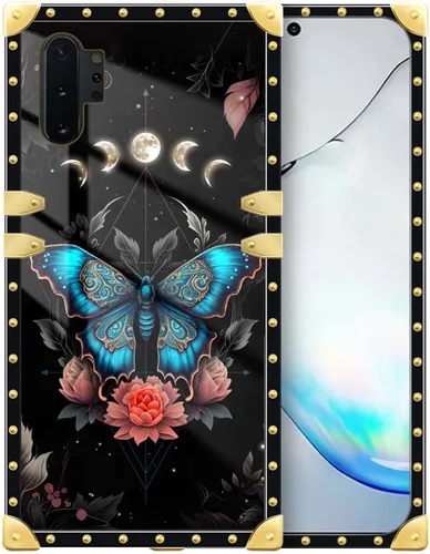 Funda compatible con Samsung Galaxy Note 10 Plus, diseño de mariposas y flores, tierra, para mujeres y niñas, TPU suave, a prueba de golpes, funda