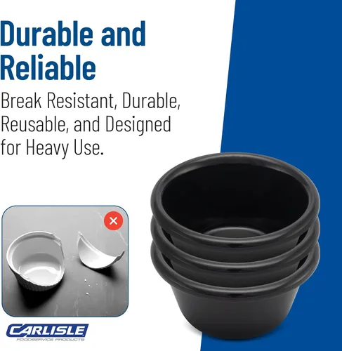 Miniatura 6 de Carlisle FoodService Products Ramekin Suave Melamina 2 Oz - Negro