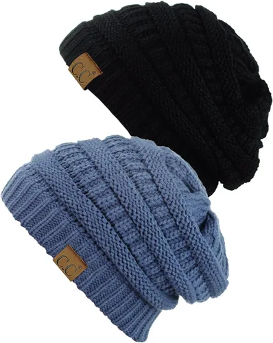 Miniatura 56 de Gorro a la moda de tejido suave abultado, cálido y elástico de C.C