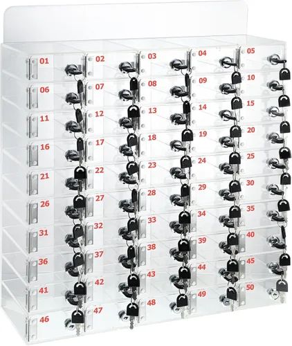 Miniatura 21 de Threan Caja de almacenamiento para teléfono celular de 12 ranuras, gabinete de almacenamiento de acrílico transparente para teléfono celular montado