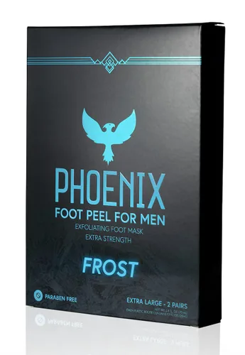 Miniatura 8 de Paquete de 2 Phoenix Foot Peel para hombre, extra grande, extra fuerte, tratamiento exfoliante para pies secos, removedor de callos, sin perfume