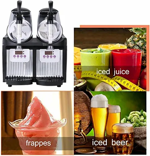 Miniatura 6 de Máquina comercial de aguanieve de hielo de 5 l, máquina comercial granizada, fabricante de bebidas de batido de acero inoxidable 300w, para negocios