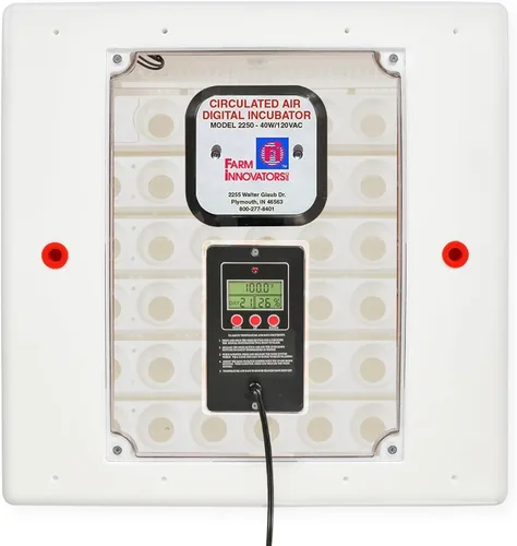 Farm Innovators - Incubadora de aire circulado de 120 voltios y 40 vatios para hasta 48 huevos con pantalla digital fácil de leer y ventana de Aire