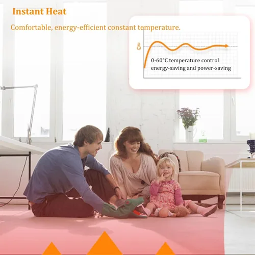 Miniatura 2 de Heated Floor Mats,Removable and Washable Electric Heating Carpet,12 Hour Timer,Energy Savings Space Heaters for Living Room Bathroom(E,140x200cm)