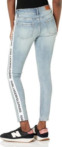 Miniatura 2 de Karl Lagerfeld Paris Jeans de tiro medio con logotipo ajustado para mujer