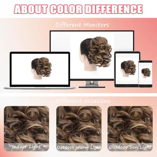 Miniatura 6 de Extensión de cola de caballo, extensiones de cabello suelto corto rizado con cola de caballo de 9 pulgadas, extensiones de cabello ondulado