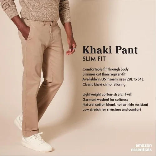 Miniatura 2 de Tienda Essentials - Pantalón chino elástico casual para hombre