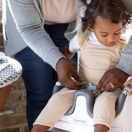 Miniatura 9 de Ingenuity Asiento con base para bebé 2 en 1 con bandeja auto-guardable para alimentación y piso - Peonía