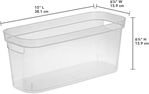 Miniatura 3 de Sterilite Contenedores de almacenamiento estrechos y modernos de 6.25 x 6.25 x 15 pulgadas, con cómodas asas de transporte y borde con bandas