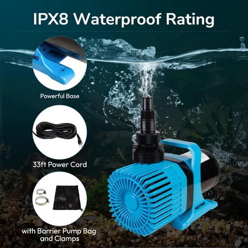 Miniatura 6 de Hexago Bomba de agua sumergible de 8000 GPH, bomba de estanque de agua de 600 W con bolsa de barrera, cable de alimentación de 33 pies, bombas