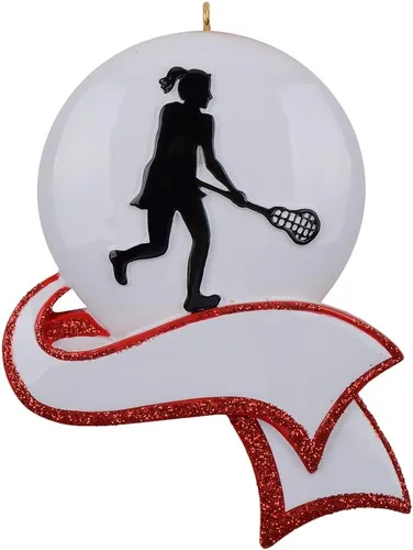 Lacrosse - Adorno de Navidad para niña, adorno personalizado de jugador de lacrosse para decoración del árbol de Navidad, regalo de recuerdo del