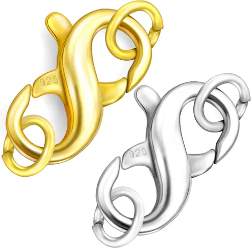 Miniatura 7 de Dailyacc S925 Abrazadera de Langosta de Doble Apertura en Plata de Ley y Oro, Extensiones de Collar y Pulsera, Cerraduras y Cierres para Joyería DIY