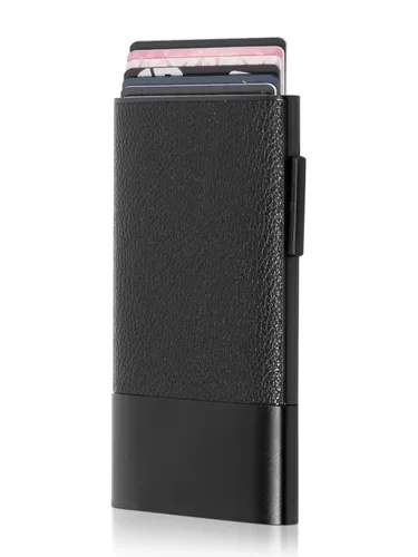 Miniatura 8 de Fidelo Cartera minimalista para hombre – Soporte delgado para tarjetas de crédito con clip para dinero, bolsillo frontal con bloqueo RFID, Cuero sin