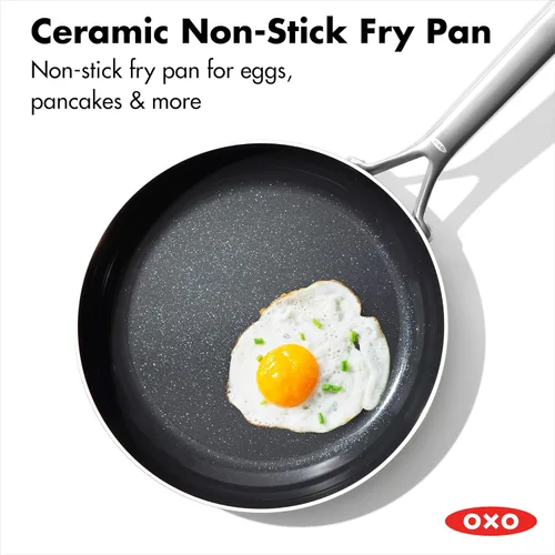 Miniatura 2 de OXO Mira - Juego de ollas y sartenes de acero inoxidable de triple capa, 10 piezas, sartenes, cacerolas, tapas, sartén antiadherente de cerámica