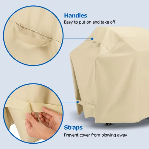Miniatura 5 de SunPatio Funda para barbacoa de 64 pulgadas para exteriores, resistente al agua, para parrilla de gas, protector de parrilla de propano resistente