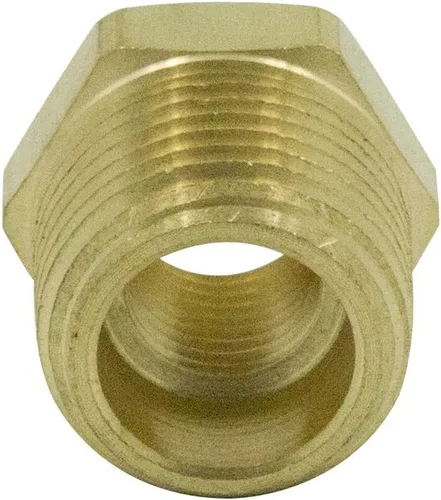 Miniatura 5 de Buje hexagonal de latón para montaje de tubería de 1 pulgada NPT macho a 1/2 pulgada NPT hembra adaptador 1200psi (paquete de 2)